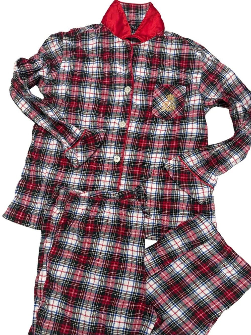 Lauren Ralph Lauren Plaid Pajamas Large